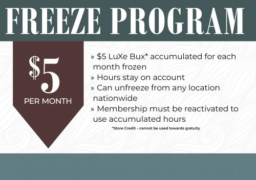 Freeze - $5 with LuXe Bux